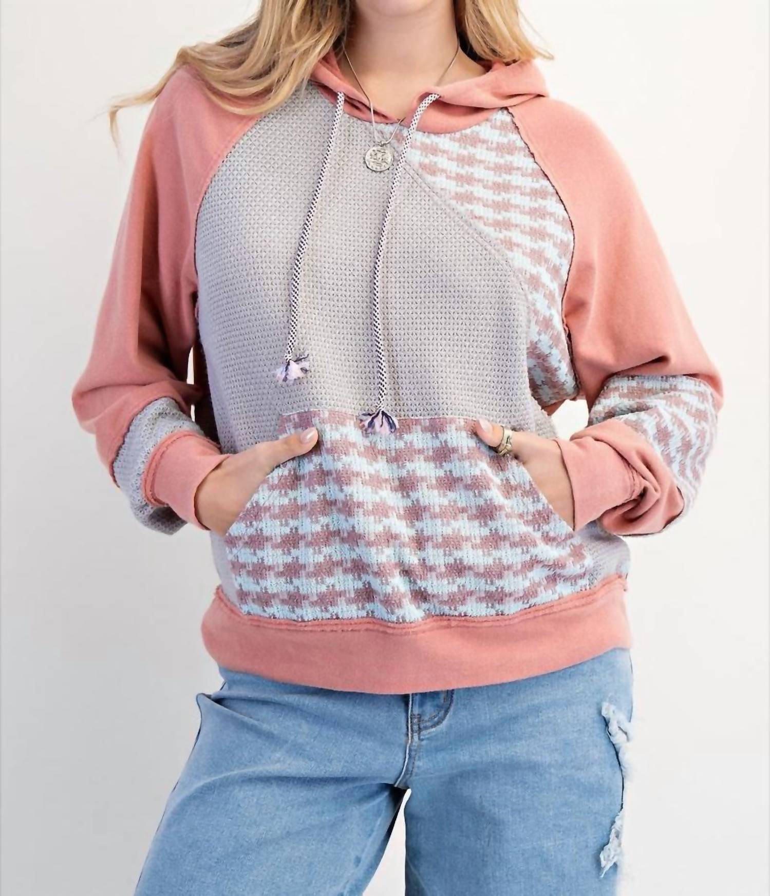 Easel - Houndstooth Mix Hoodie