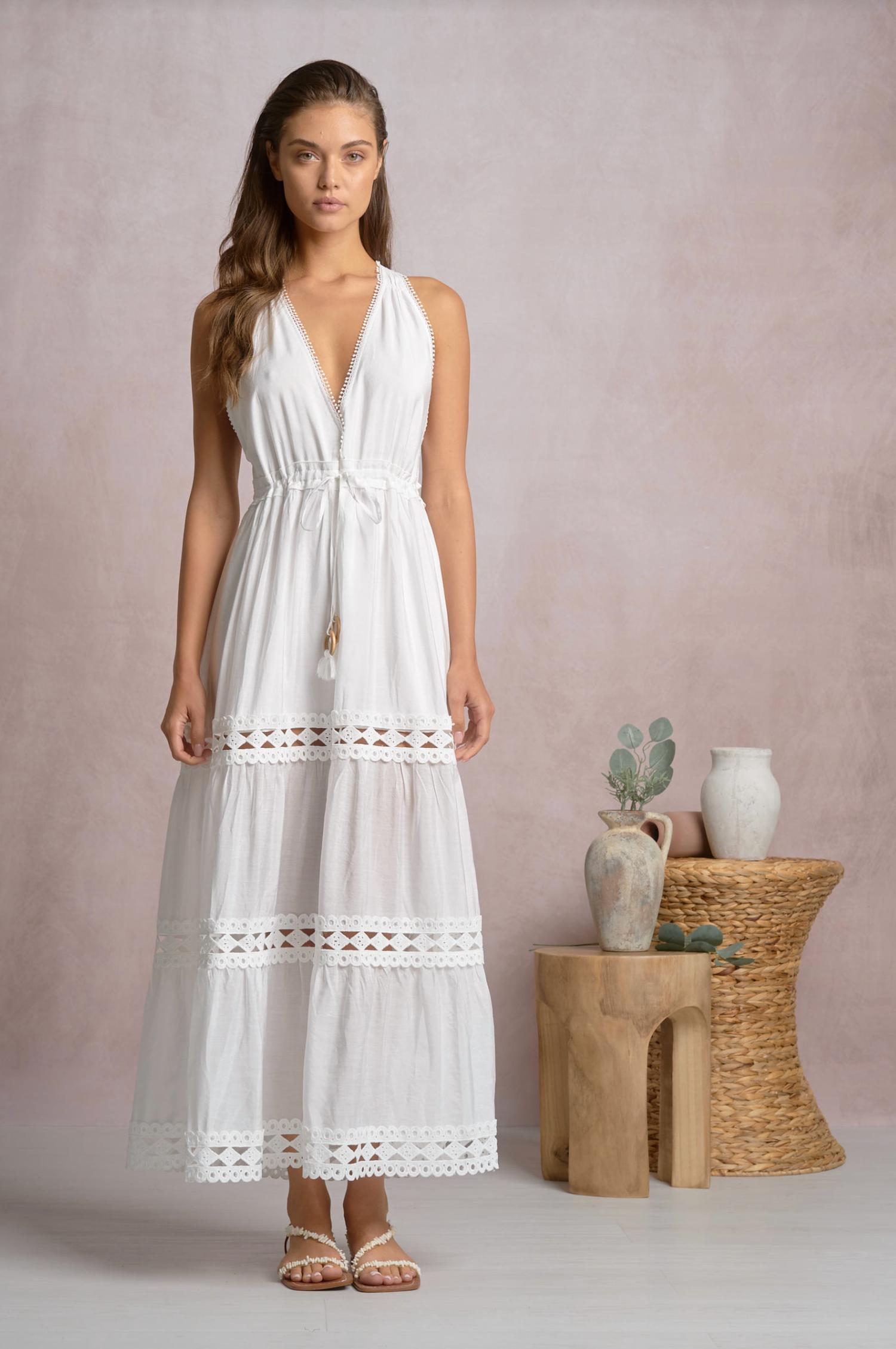 Elan - Caicos Midi Dress With Crochet Detail