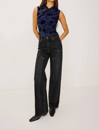 Rails - Lauris Velvet-flocked Top