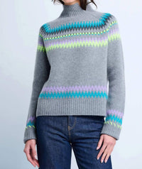 LISA TODD Fireside Cashmere Sweater in fog - women's sweater