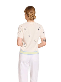 Brodie Cashmere - Shell Embroidery Tee