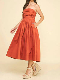 Pinch - Florence Shirred Strapless Midi Dress