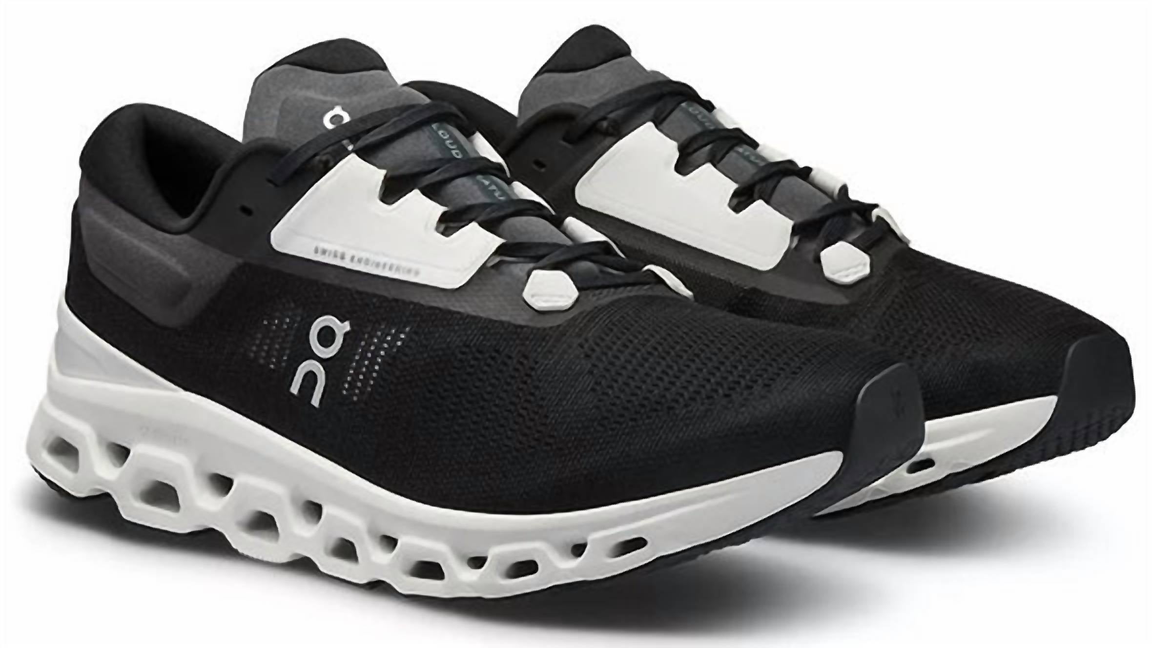 On Women's Cloudstratus 3 Shoe in black - women's sneaker - view 4