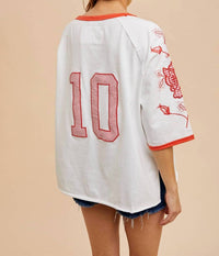 In-Loom - Jillian Cotton Embroidered Ringer Tee