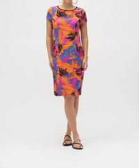 Joseph Ribkoff - Tropical Print Cap Sleeve T-shirt Dress