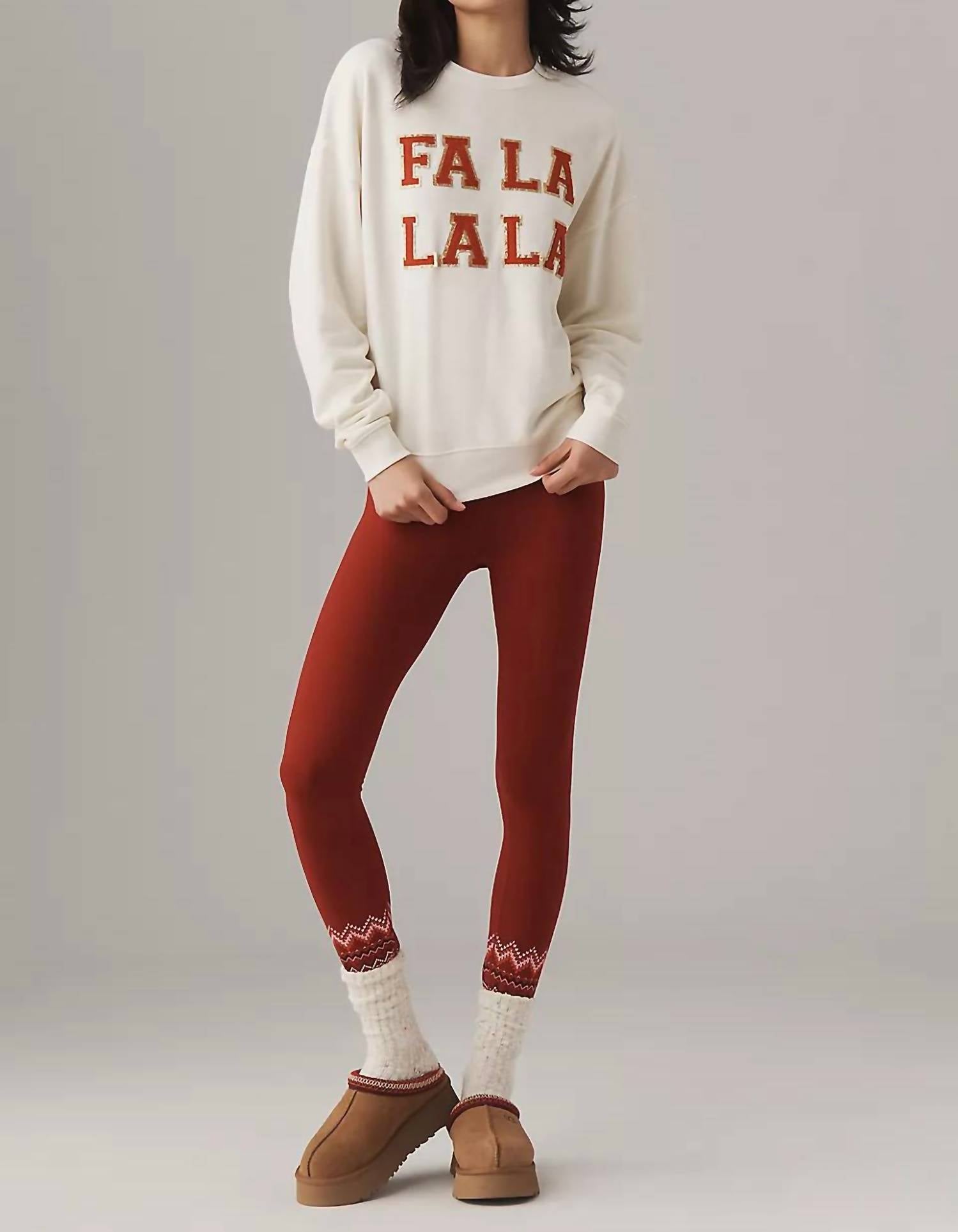 Beach Riot Devyn Oversized Frosted Fa La La Sweatshirt in white - women's top