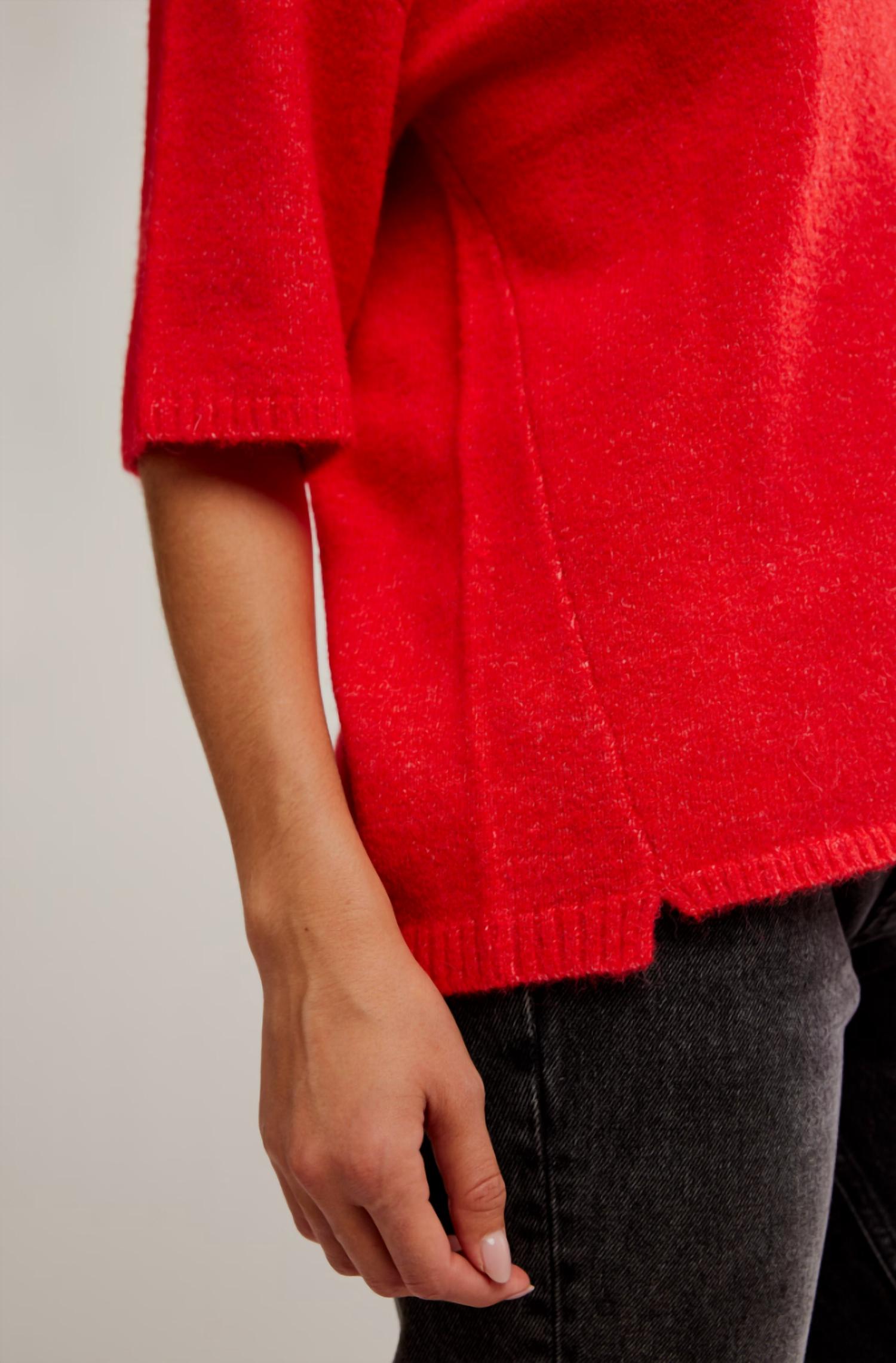 Free People Cane Short Sleeve Sweater Top in cherry pop melange - women's sweater - view 4