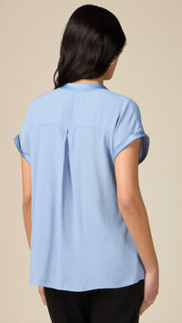 Oltre - Short Sleeve V-neck Blouse