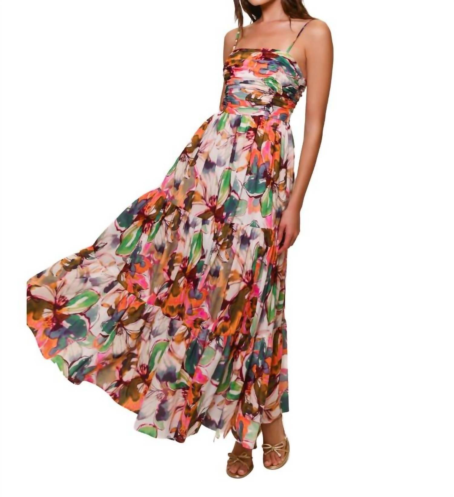 Hutch - Bethy Ruched Bodice Tiered Maxi Dress