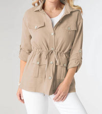 Coco + Carmen - Hazel Gauze Button Front Cardigan