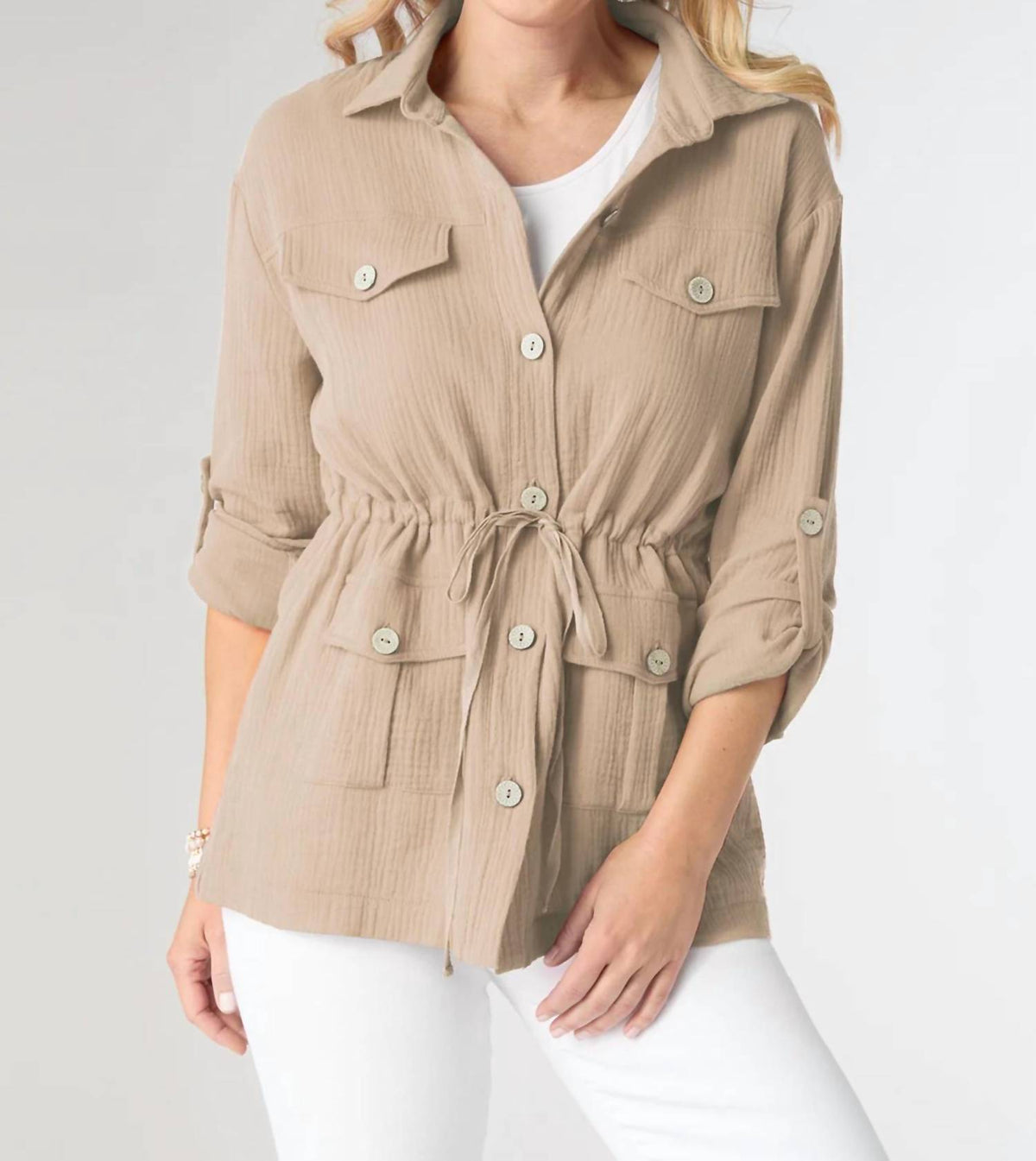 Coco + Carmen - Hazel Gauze Button Front Cardigan