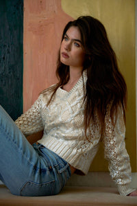 Another Love - Claudia V Neck Textured Sweater