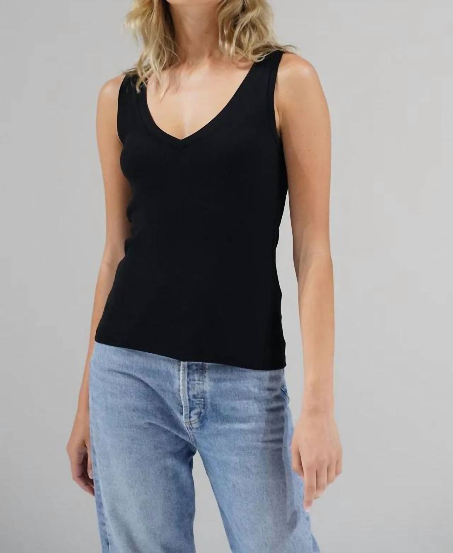 Lna - V Slim Ribbed Tank Top
