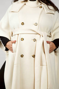 Psophia - Short Sleeve Poncho Trench - Plus