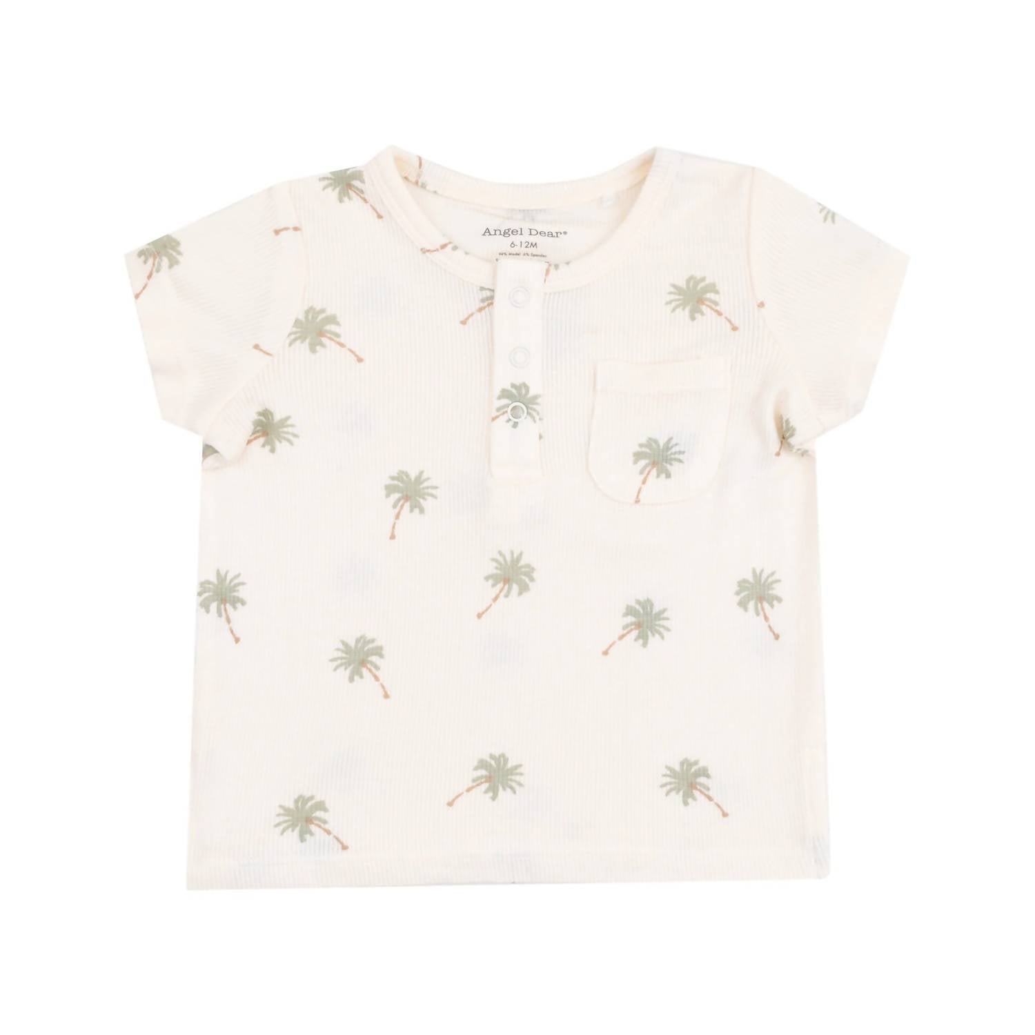 Angel Dear - Boy's Henley With Pocket And Muslin Short
