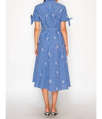 Meet Me In Santorini - Azure Lace Shirt Midi Dress