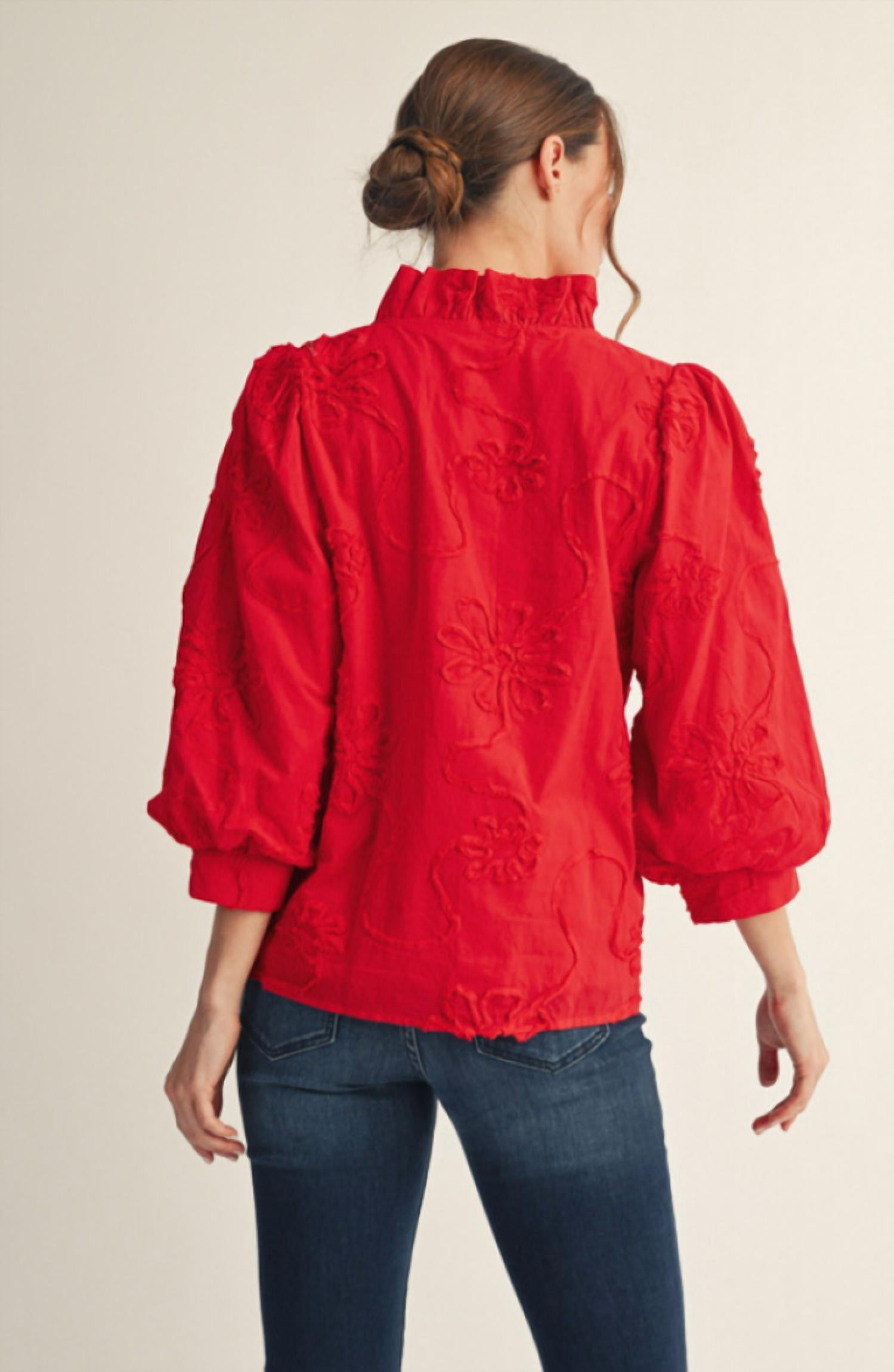 Jodifl Jardin Atelier Blouse in red - women's blouse - alternate view