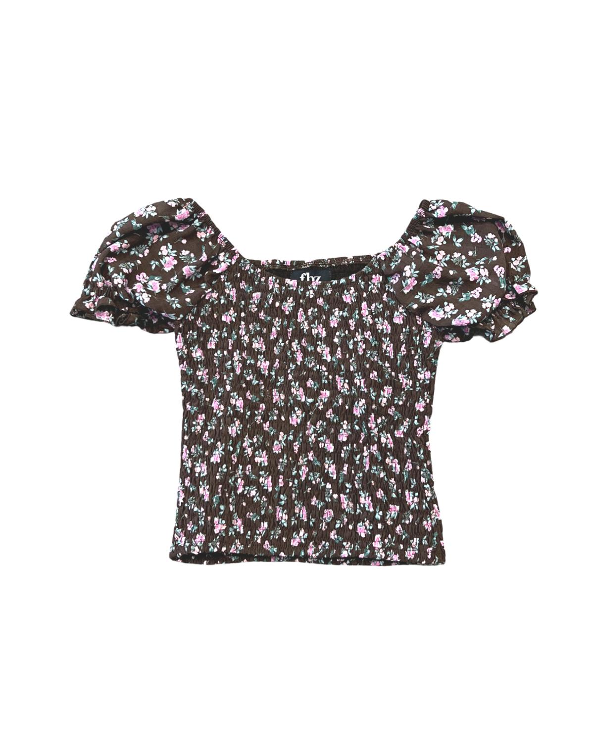 Flowers By Zoe - Girls' Puff Sleeve Top