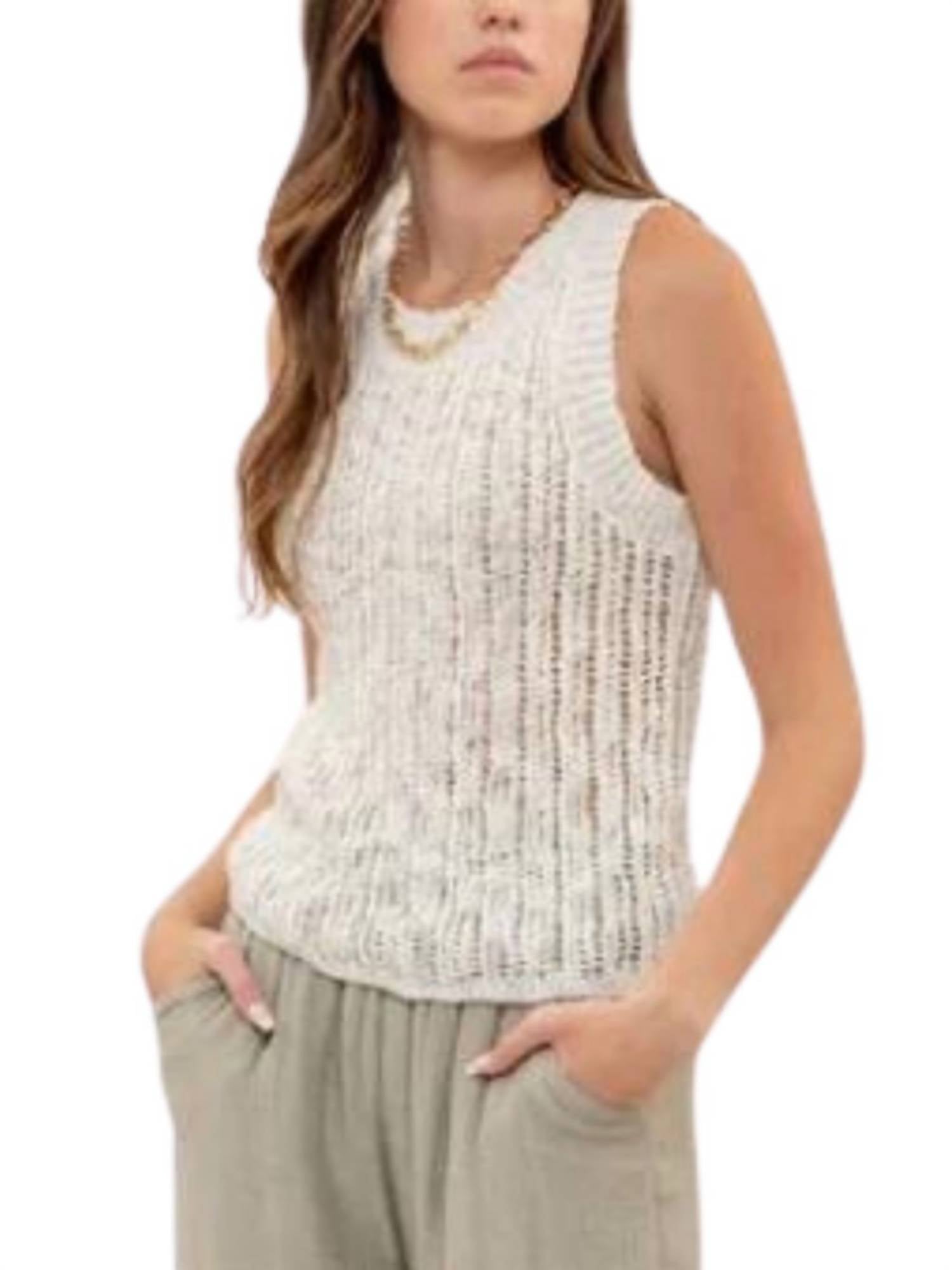 Blu Pepper - Crochet Knit Tank Top