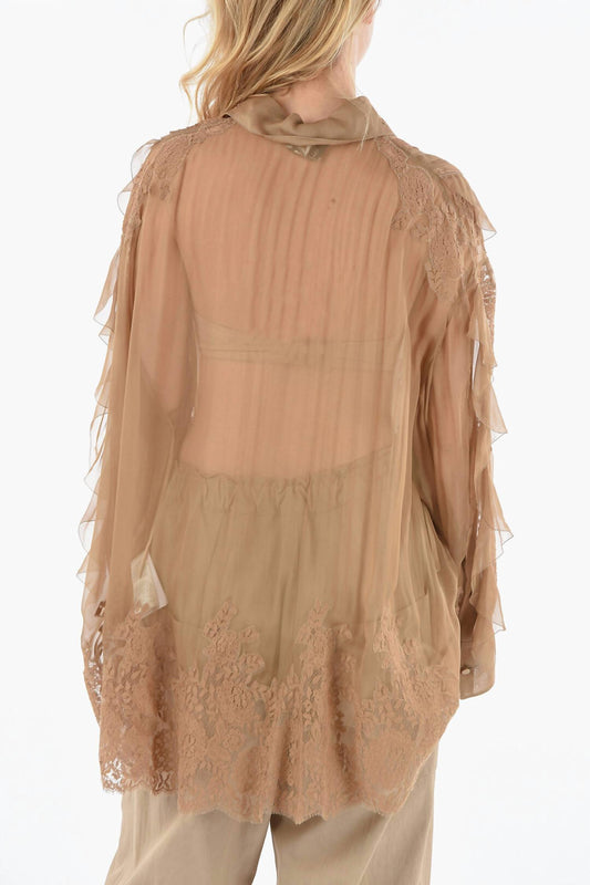 Valentino - Silk Layered Embroidered Shirt