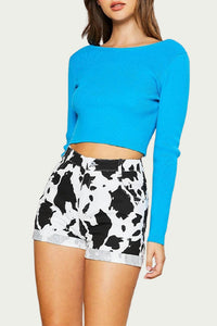 OPEN-BACK CHAIN-TRIMMED TOP