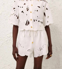 Zimmermann - Mahon Embroidered Crop Top