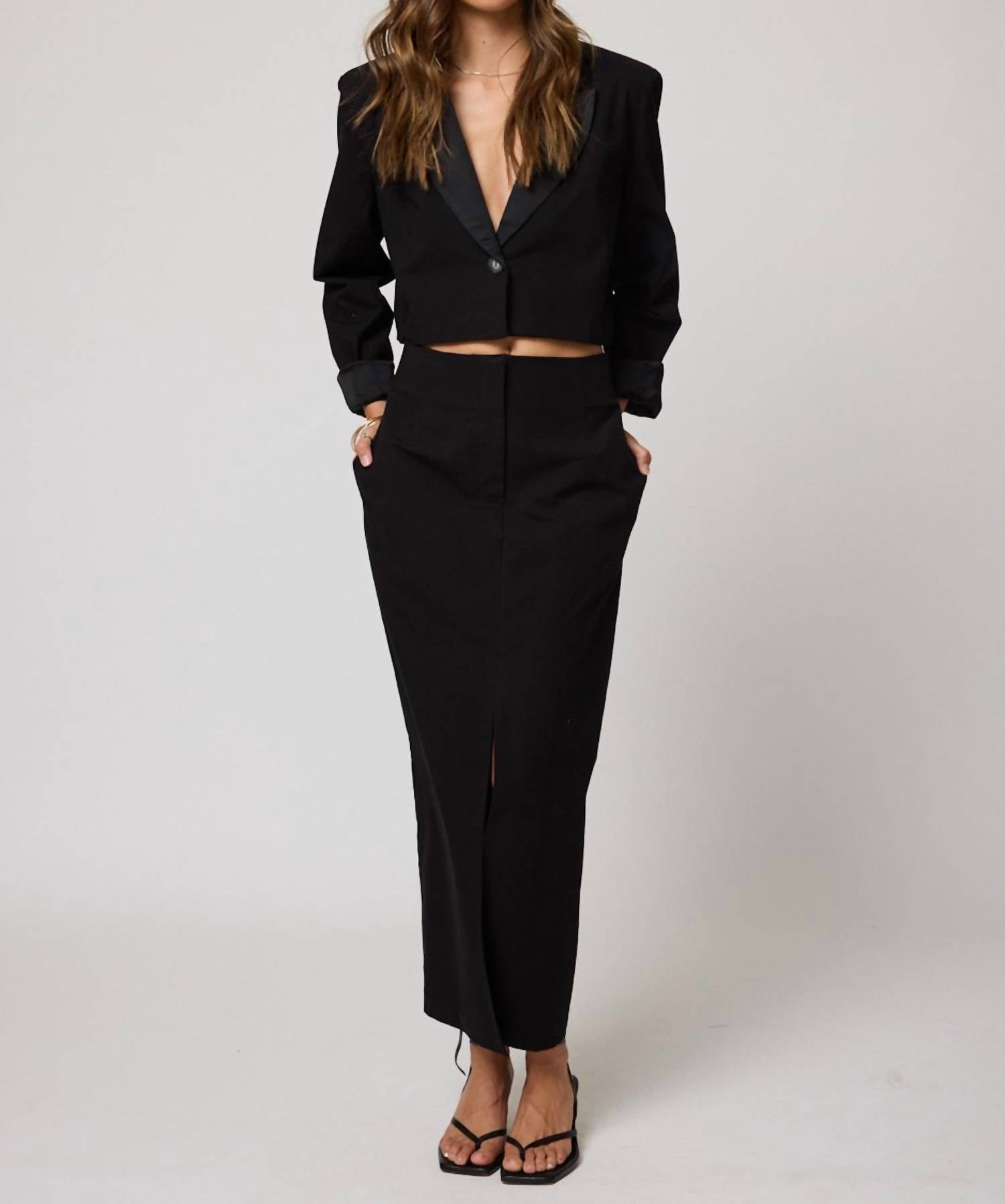 Stillwater - Matte Twill Split Front Midi Skirt