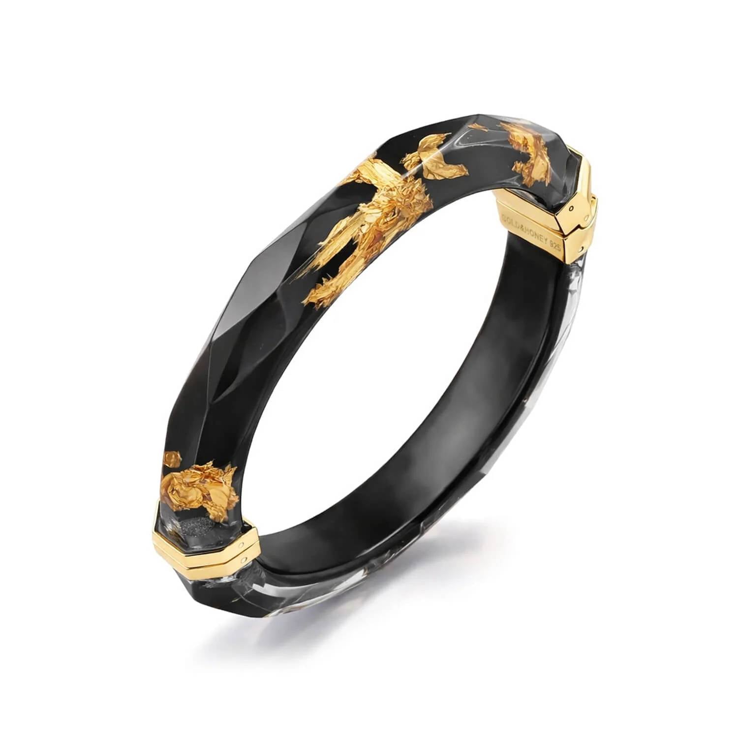 Gold & Honey - Women's Thin Faceted Lucite Bangles
