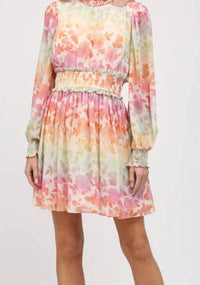 Fate - Smocked Detail High Neck Dress