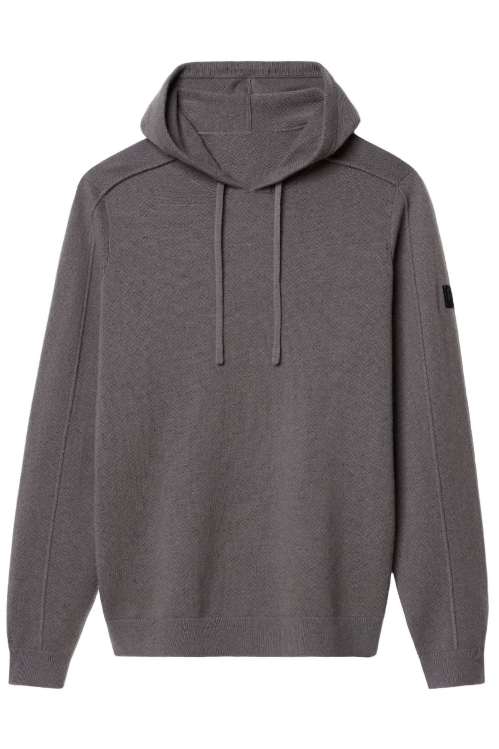 RHONE Emerson Knit Long Sleeve Hoodie in light gray heather - men's shirt - view 4