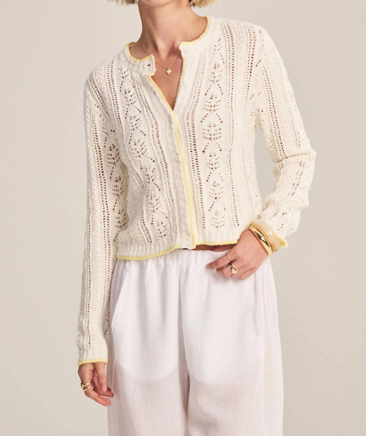 Velvet By Graham & Spencer - Daisy Pointelle Cardigan