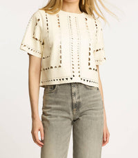 Caballero - Anisa Laser Cut Faux Leather Top