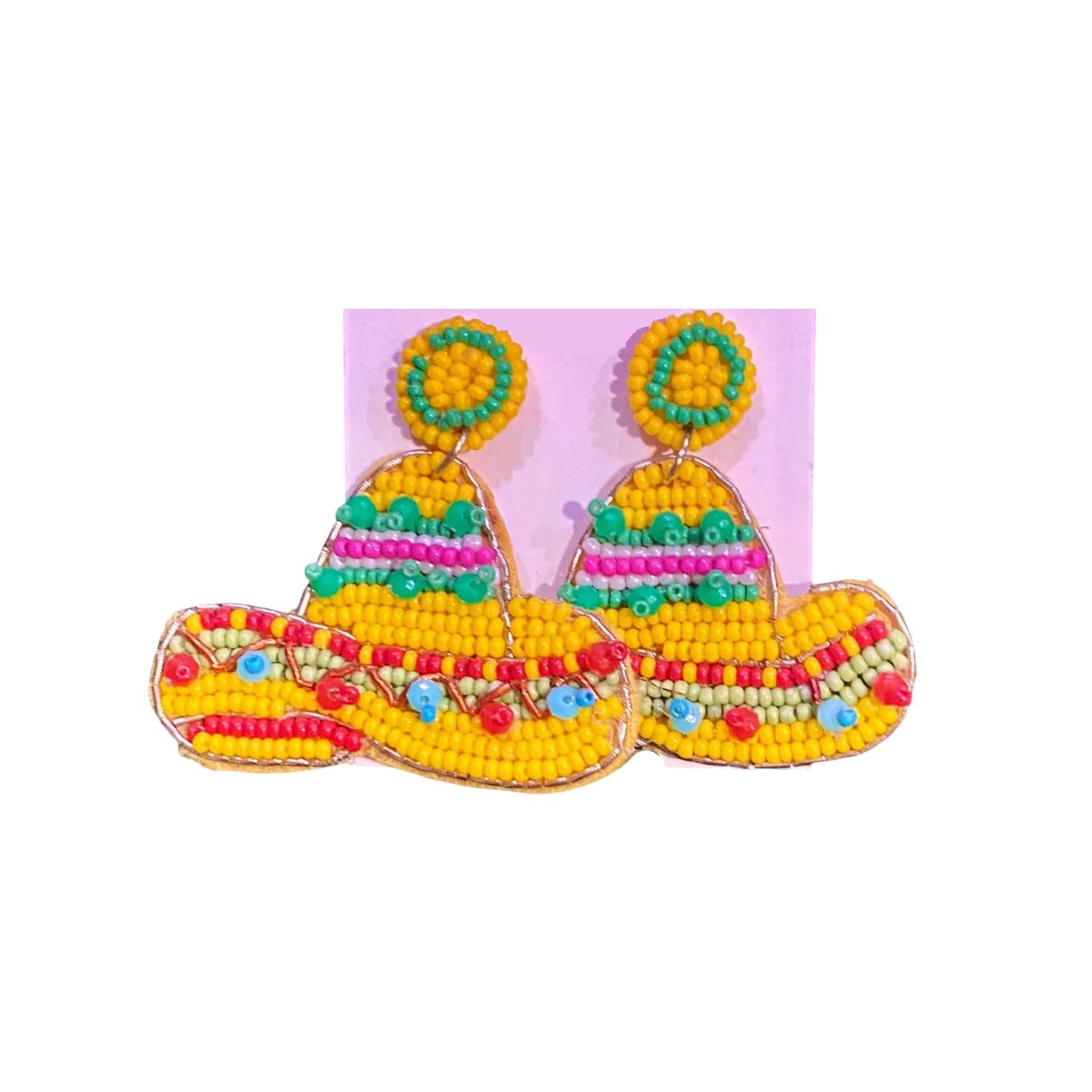 Bosuk - Women's Fiesta Sombrero Beaded Earrings