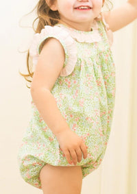 James & Lottie - Baby Girl's Rosie Floral Bubble Onesie