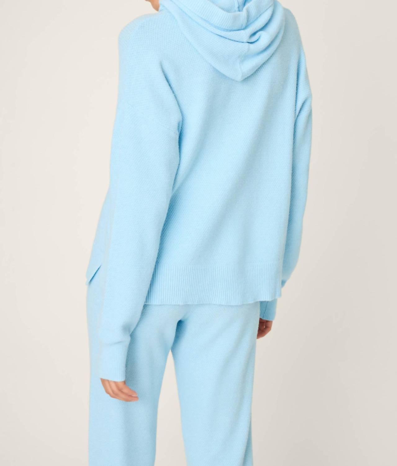PJ Salvage Sweater Weather Hoodie in light sky - women's top - detail view