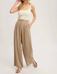 Bluivy - Pintuck Wide Leg Pants
