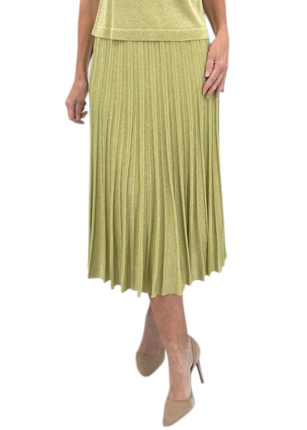 Maison Lurex Women's Gala Lurex Skirt in lime - women's skirt