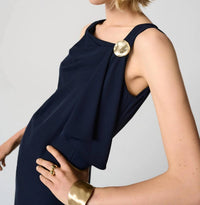 Joseph Ribkoff - Asymmetric Neck Shift Dress