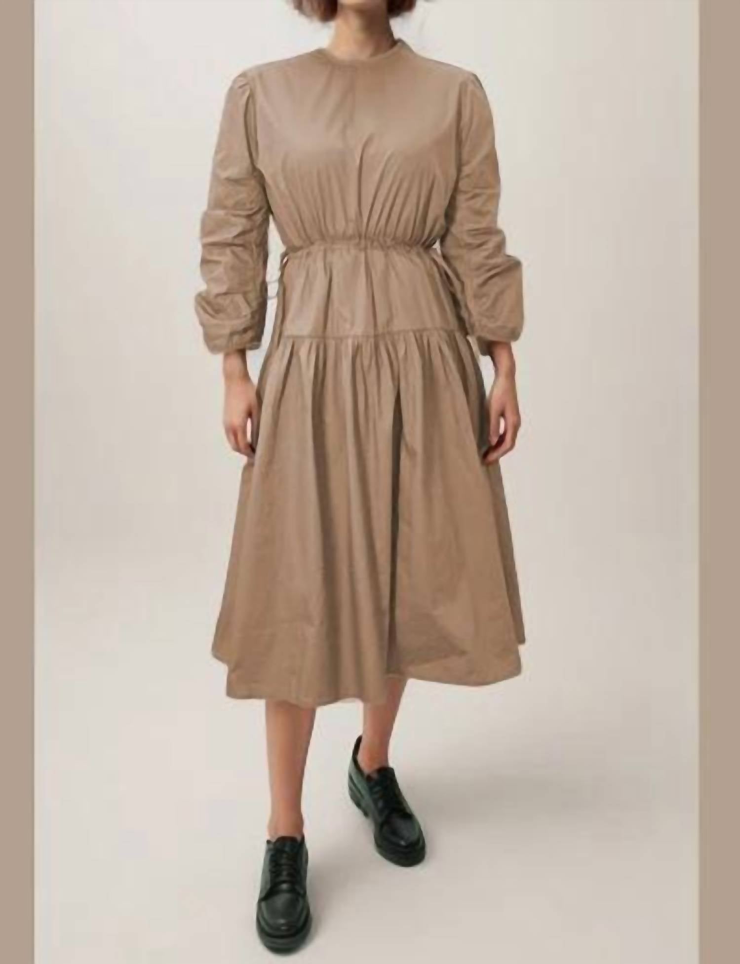 N By Nancy - Long Sleeve Cotton Midi Dress
