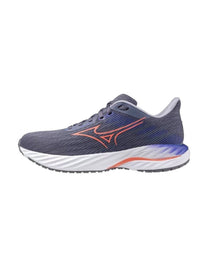 MIZUNO Women's Wave Inspire 21 Running Shoe in blue granite striking coral 1 - women's shoe