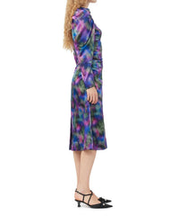 Ganni - Silk Satin O-neck Midi Dress