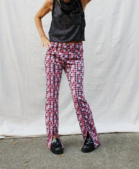 Fate - Feel Fancy Houndstooth Jacquard Front Slit Pants
