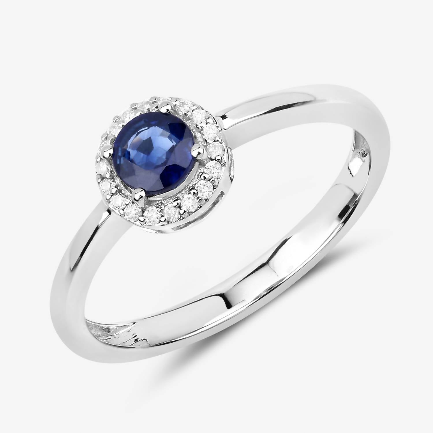 Diana M Jewels - Women's Round Natural Blue Sapphire Fashion Ring (0.52 Ct) - Delicate