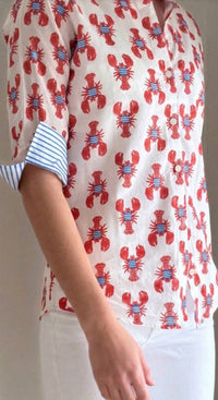 Pink Pineapple - Lobster Print Blouse