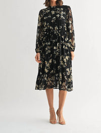 Fun 2 Fun - Flower Ruffle Midi Dress