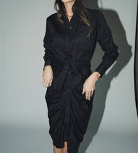 THE SHIRT Wrap Front Dress in black - women's dress