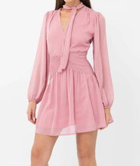 Adelyn Rae - Betsy Neck Tie Mini Dress