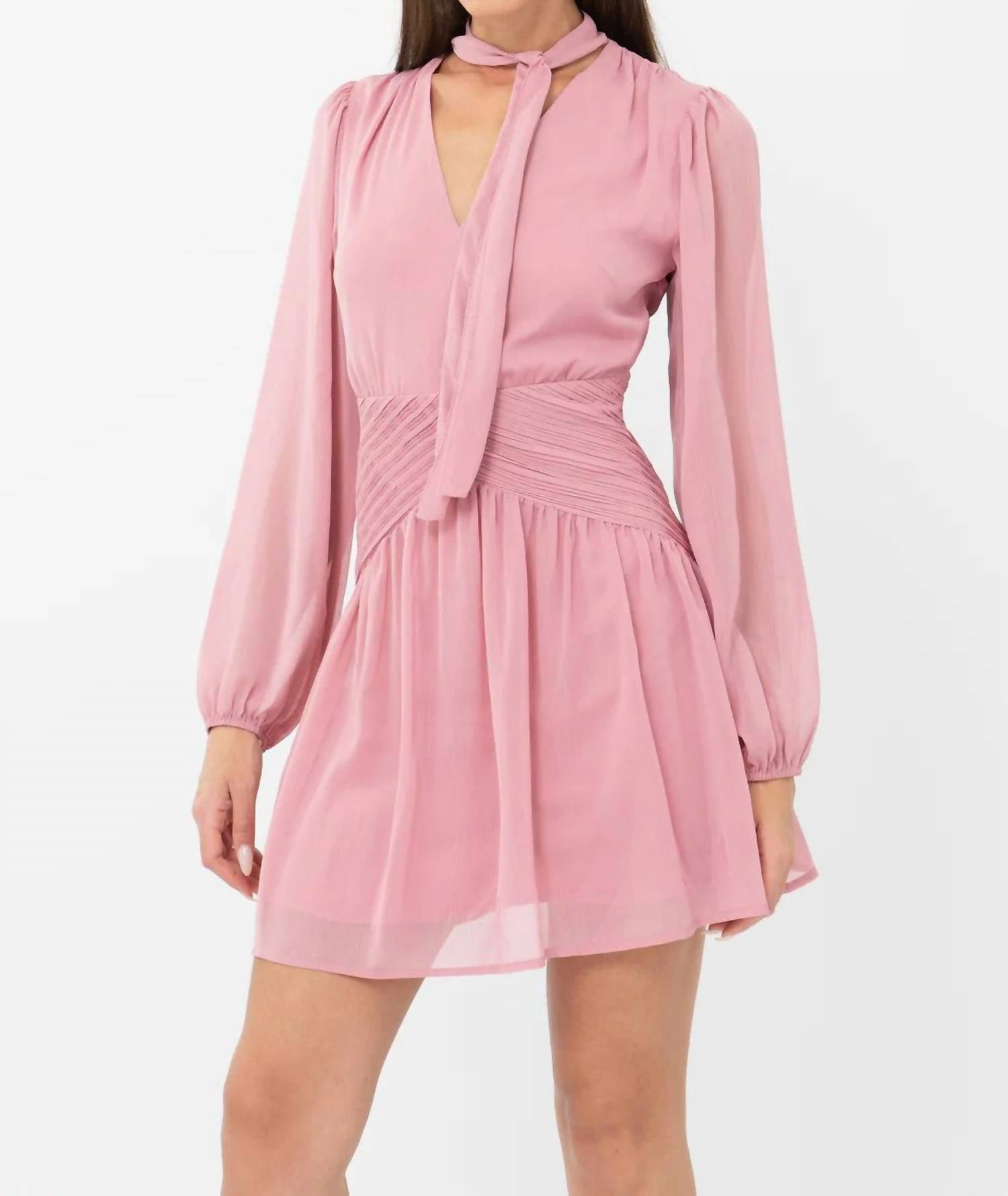 Adelyn Rae - Betsy Neck Tie Mini Dress