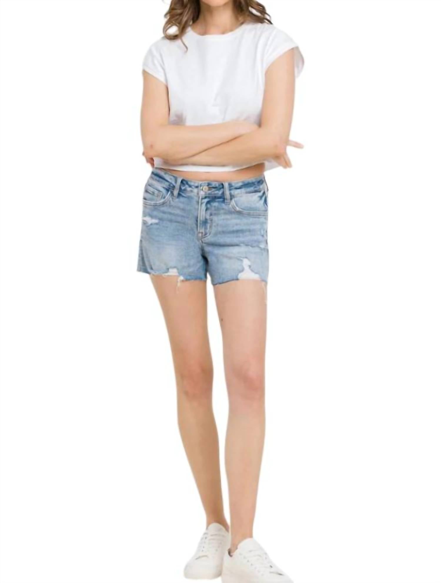Vervet By Flying Monkey - Mid Rise Holly Shorts - PLUS