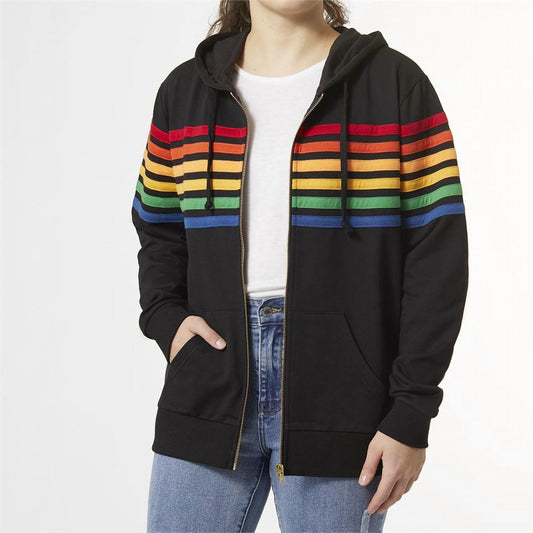 Coco + Carmen - Amora Multi Stripe Zip-Up Sweatshirt